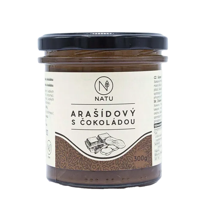 NATU Arašídový krém s hořkou čokoládou 300 g